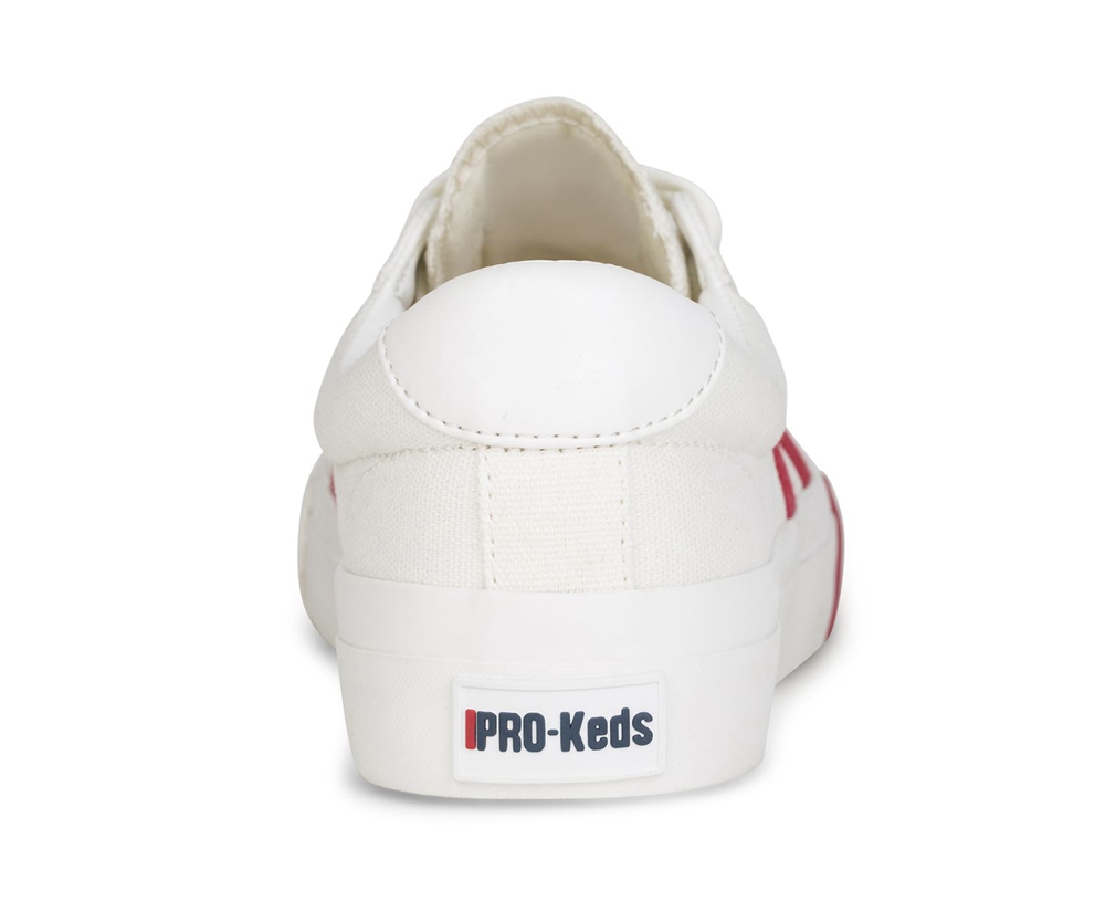 Womens Keds Sneakers - Royal Plus Canvas - White/Red - 2098-EYMSK